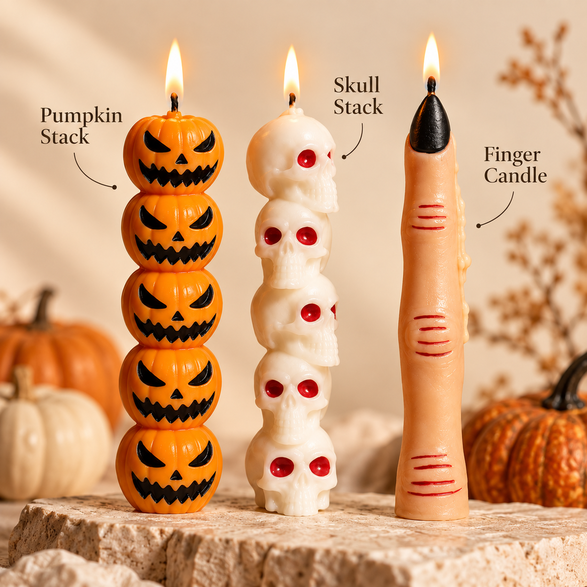 Haunted Trio Halloween Candles
